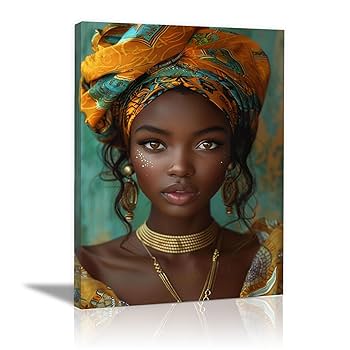 絵画　アート　美術作品　アフリカの女性 Amazon.co.jp: ZFXFHDR(へ楽ーツ) アフリカの女性 絵画 黒人女性